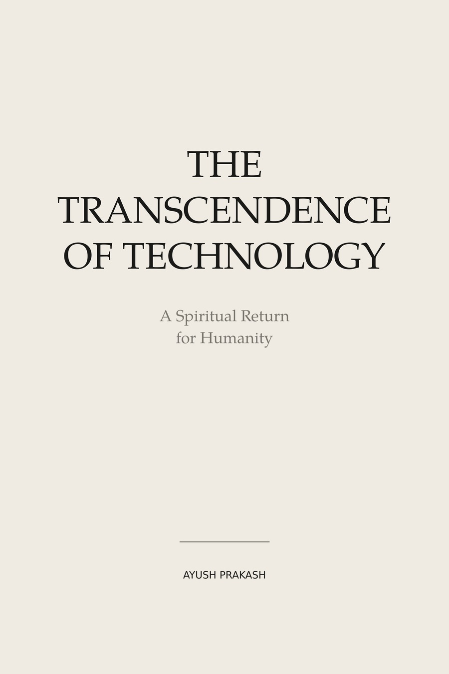 The Transcendence of Technology book cover